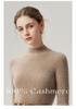 Pure Cashmere Ribbed Half-High Collar Knit Top