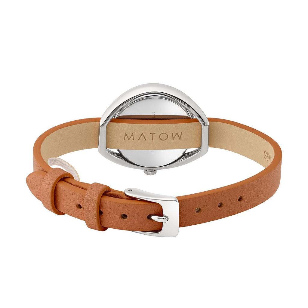 [MATOW] Women's Solar Watch Leather Strap Mw001001tanss [Shiki HARU] Round Silver/Tulip