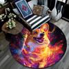 Cosmic Corgi Round Area Rug,Carpet Rug for Living Room Bedroom Sofa Playroom Decor,Non-slip Floor Mat
