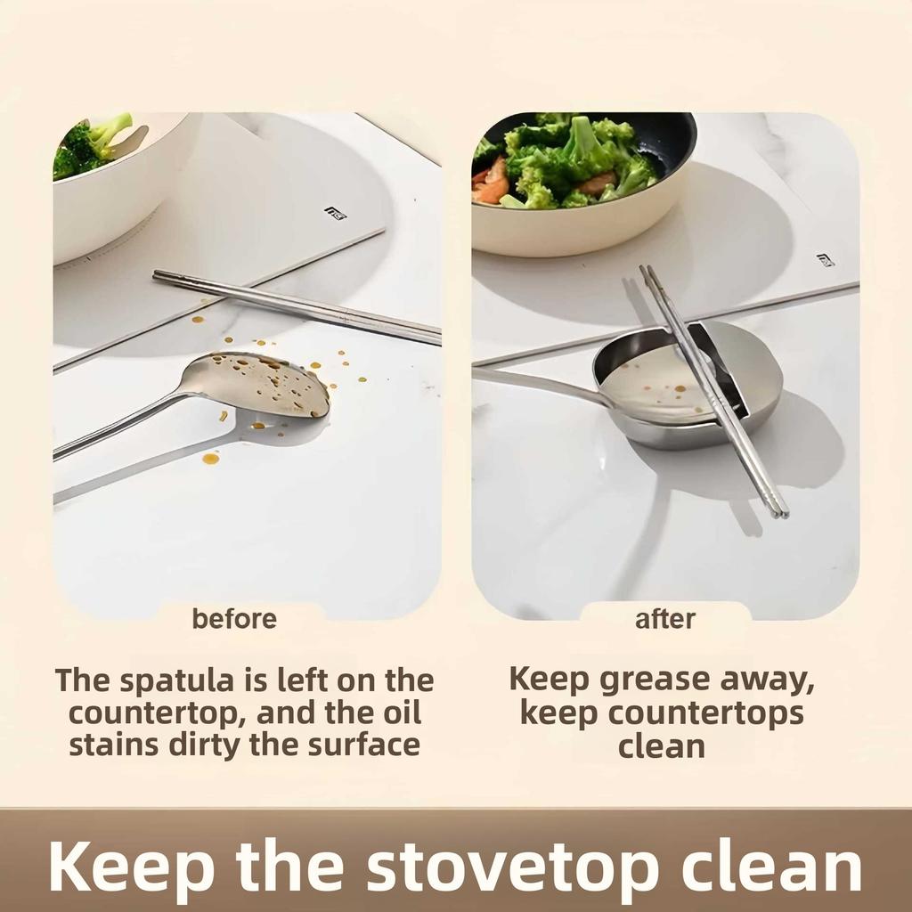 Stove Spatula Ladle Rack Stainless Steel Kitchen Utensil Chopstick Spoon Holder Tray Countertop Dining Table Organizer