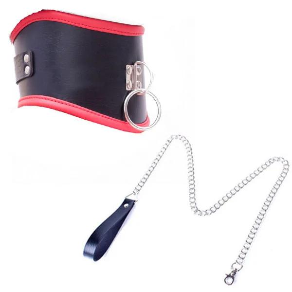 Erotický černý měkký houbičkový polstrovaný vnitřek kožený chastity postojový krční obojek pro choker bondage párový postroj sexuální produkty