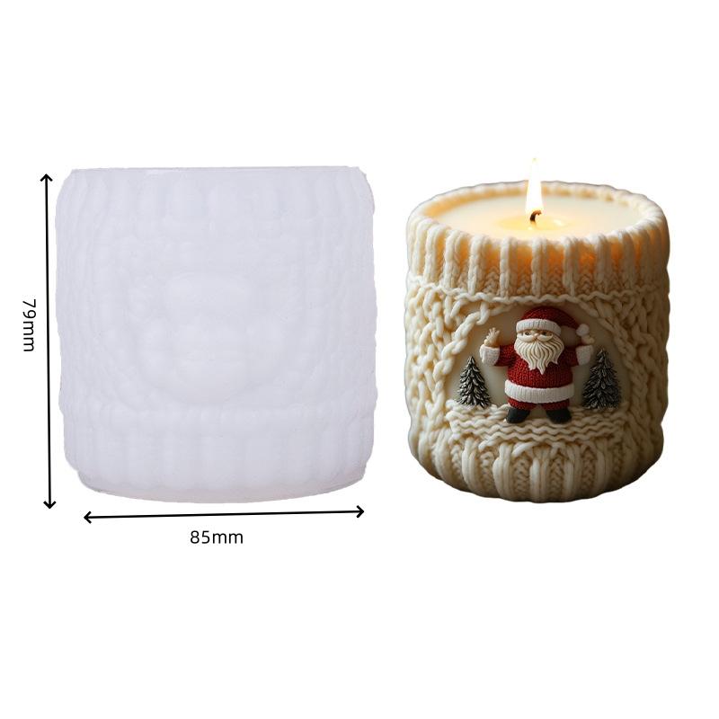 Santa Candle Mold High-Temperature Resistant Christmas Silicone Mold Diy Candle Mold Flexible For Gifting Christmas Decor Home