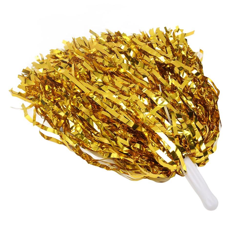 20PCS PET Cheering Hand Flowers Handle Cheerleader Pompoms Cheerleading Pom Poms For Sports Party