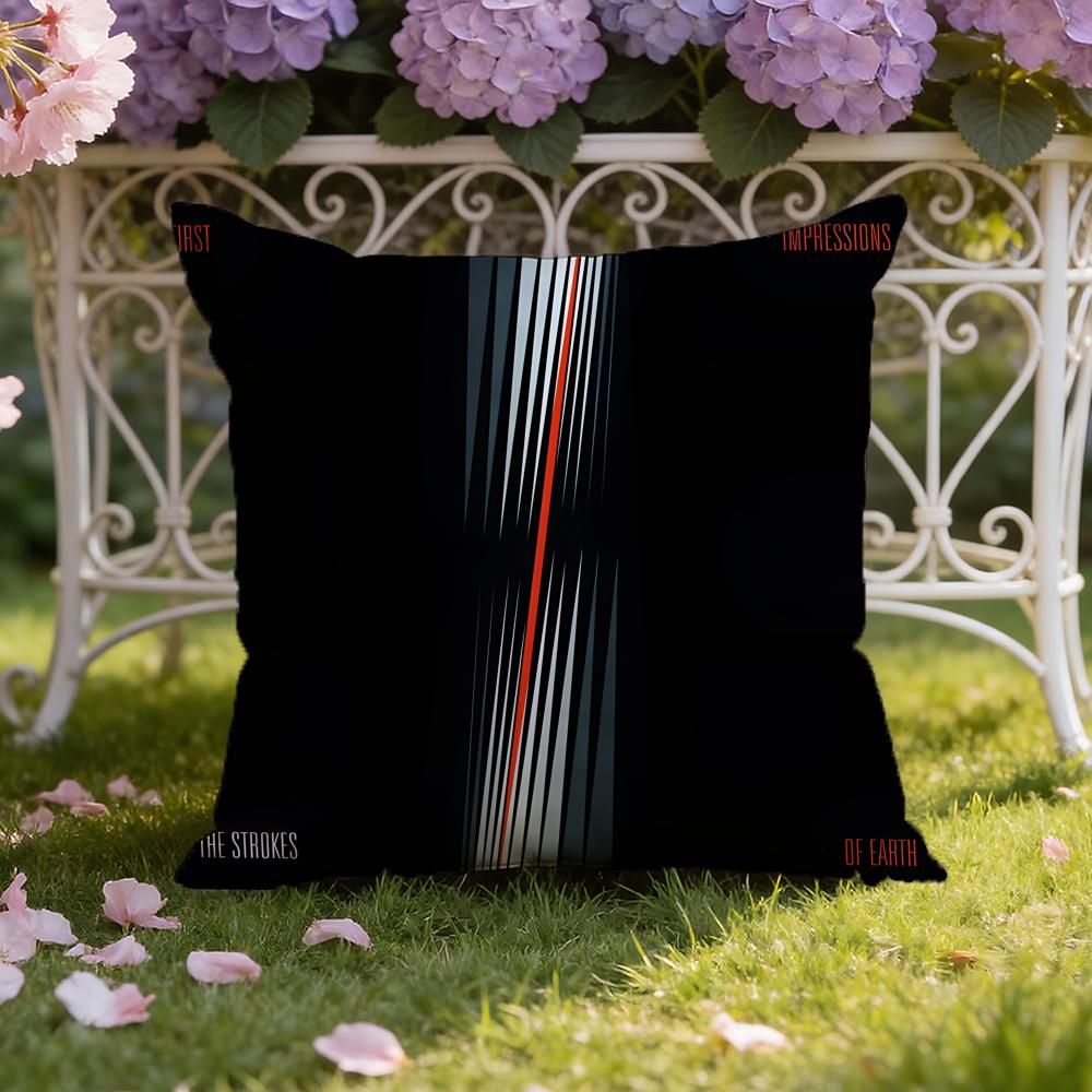 The S-Strokes Band Cushion Cover Home & Car Dual-Scene Pillow Cover: Reversible for Premium Comfort