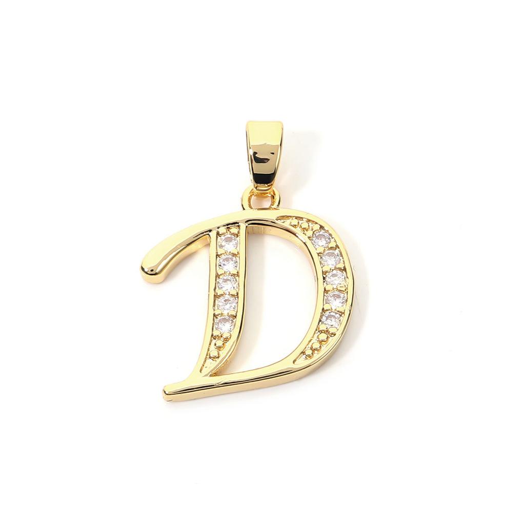 Fashion Gold Plated Letter Charms Alphabet A-Z Zircon Metal Letter Pendants For Jewelry Making DIY Bracelet Necklace Accessories