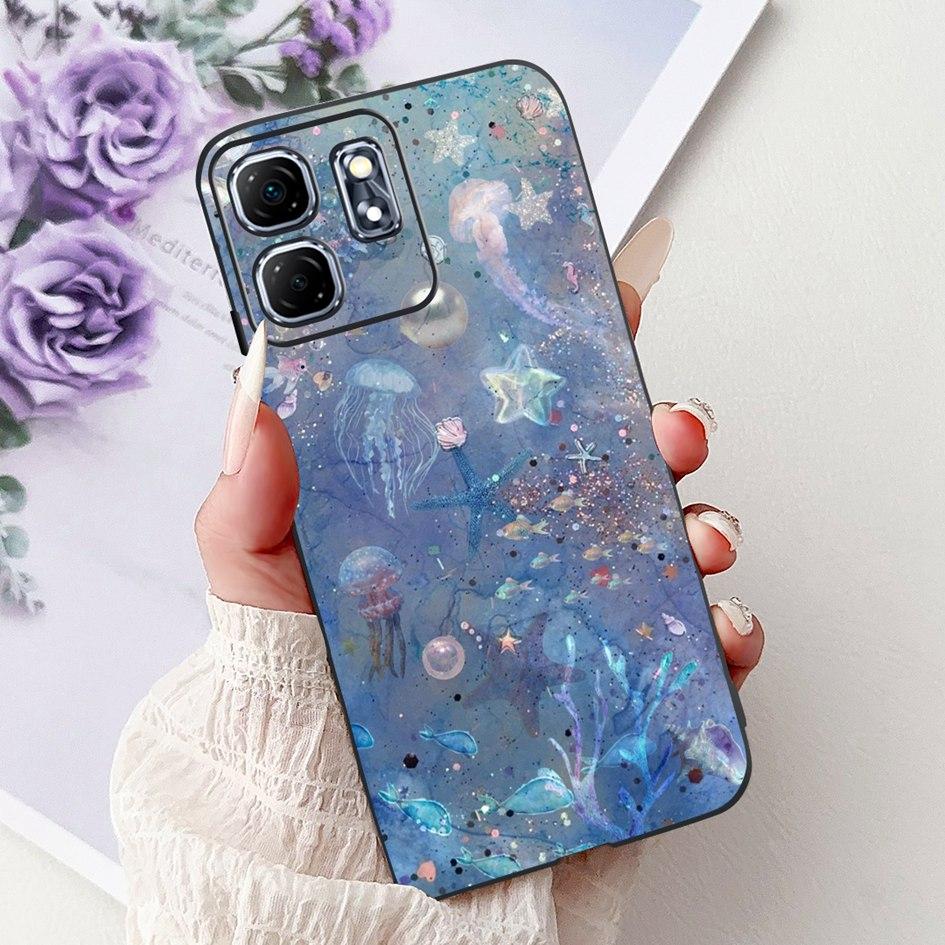 For Infinix Hot 50i Case X6531 New Fashion Flower Love Heart Pattern Soft Silicone Cover For Infinix Smart 9 Smart9 X6532 Bumper