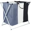 Foldable three-compartment laundry basket 105 l
