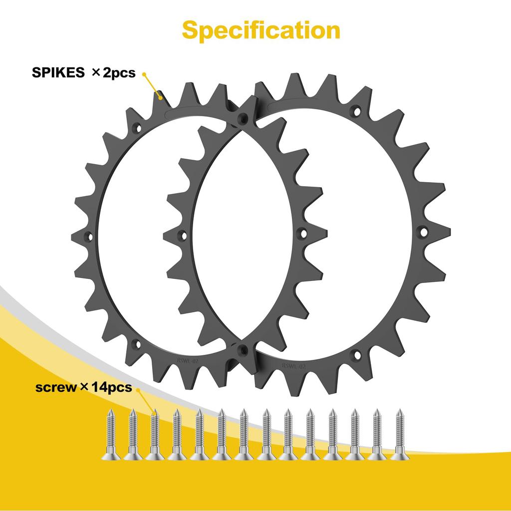RSWL-02 For Worx Landroid L WR155E/WR153E Lawn Mower 2 Spikes + 14 Self-Tapping Screws
