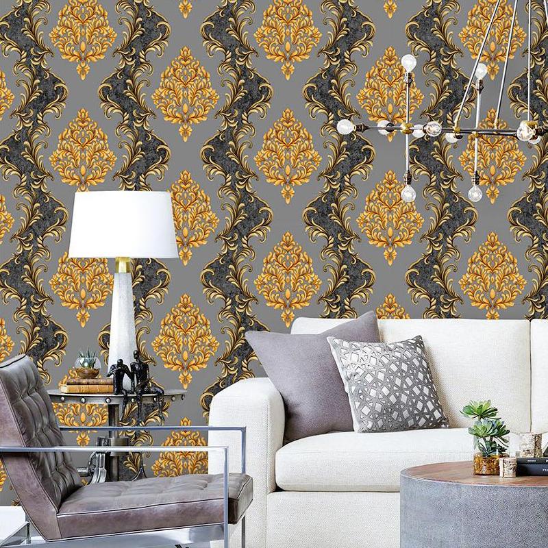 European 3D Stereo Large Flower Wallpaper Living Room Bedroom Damascus Wallpaper Palace Style
