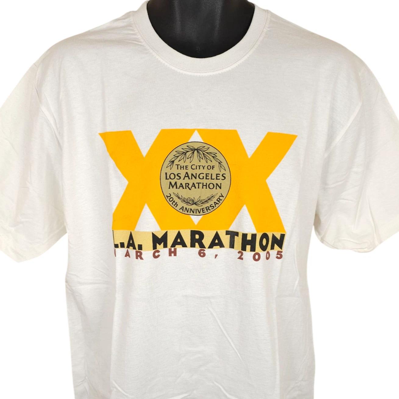 

Vintage LA Marathon T Shirt Mens Size Medium White Y2K 2005 Los Angeles Race 4XL