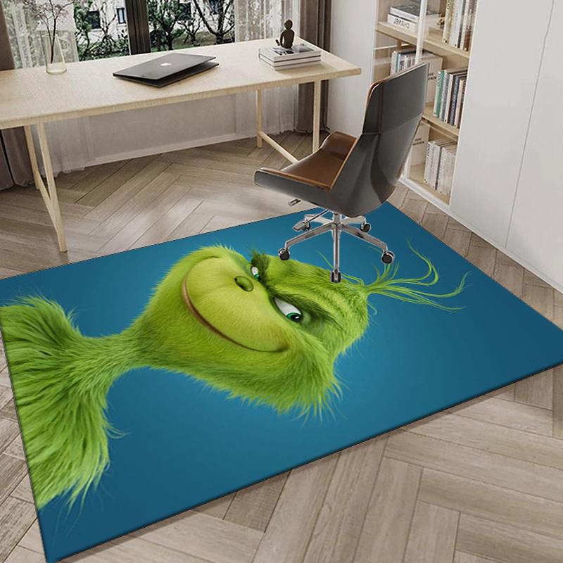 Green Monster Christmas Spirit Carpet, Chair Rug,Rug for Office Bedroom Living Rooms, Doormat Decor Fan Gift Christmas Gift