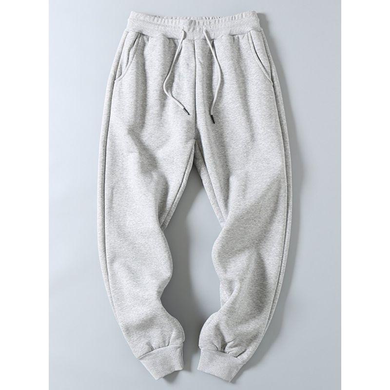 Export Surplus 500g Heavyweight Autumn and Winter Pure Cotton Thickened Fleece Sweatpants Men's Lamb Wool Sports Casual Long Pants