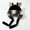 Plush Antler Winter Warm Hat Ear Protection Beanie Hat New Woolen Cap  Women