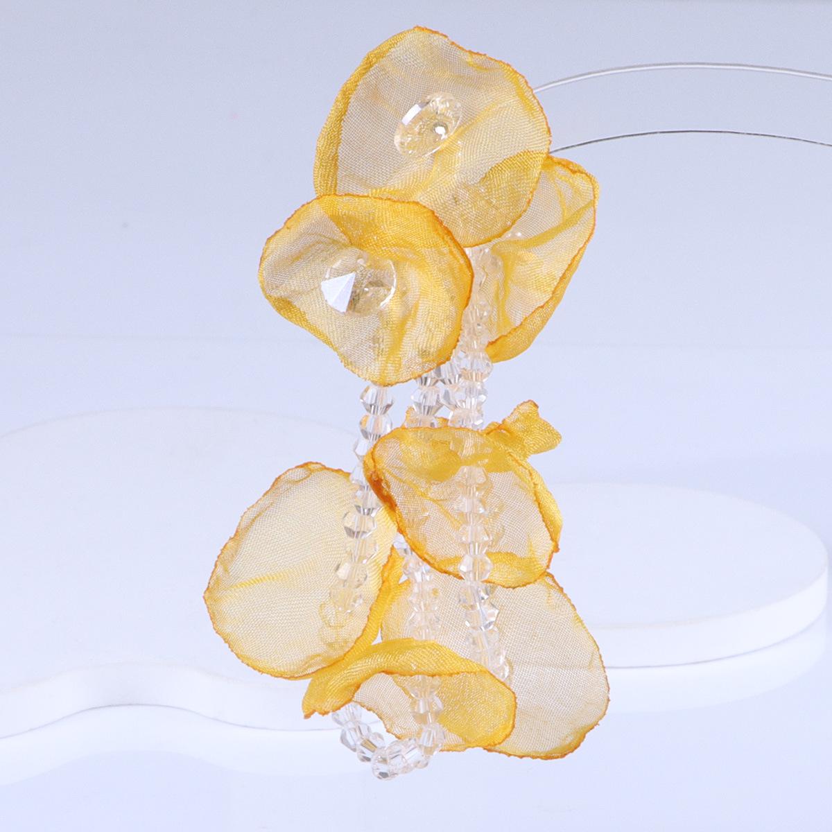 Custom Internet Celebrity Jellyfish Beaded Tassel Earring Patches жёлтый