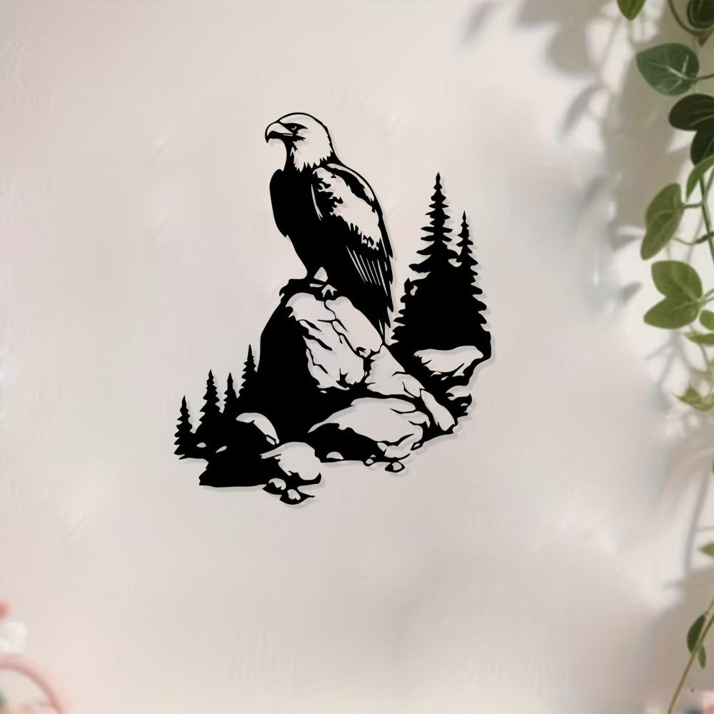 Eagle Metal Wall Art, Mural Statue, Weather Resistant Outdoor Decor, Garden Fence Hanging, Wildlife Lover Gift for Christmas New Year