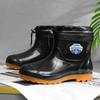 New rain shoes men's medium tube rain boots men's short tube water shoes outside the kitchen waterproof low tube piled thickened wear-resistant