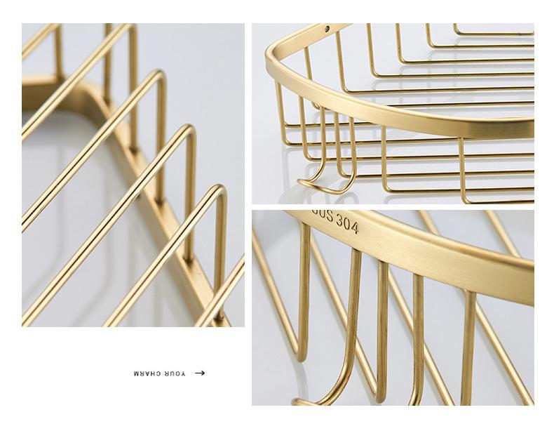 Minimalist Brushed Gold Towel Rack - 304 Stainless Steel Bathroom Hardware Hanger