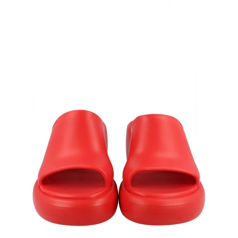 Salvatore Ferragamo Rubber Deva Slides Red