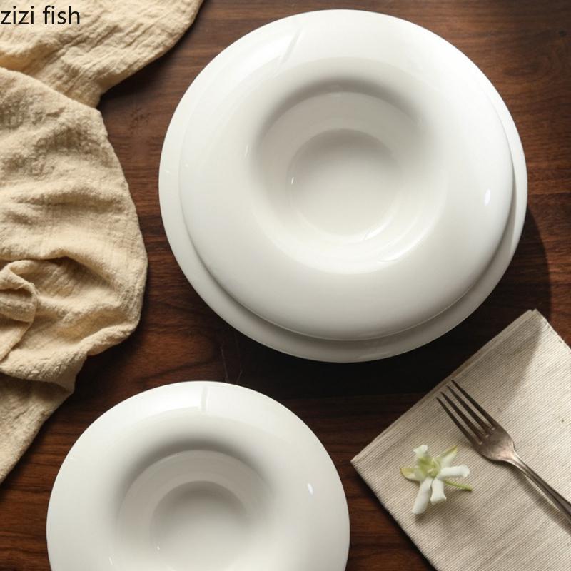 Westliche Keramik Speiseteller Pastateller Essteller Beidseitig Nudelschale Suppenteller Dessertschale Servierteller Tablett