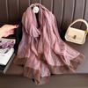 Brand Women Silk Scarf Female Stripe Foulard Femme Pashmina Shawls And Wrap Big Size Scaves Beach Towel Bandana Muslim Hijab