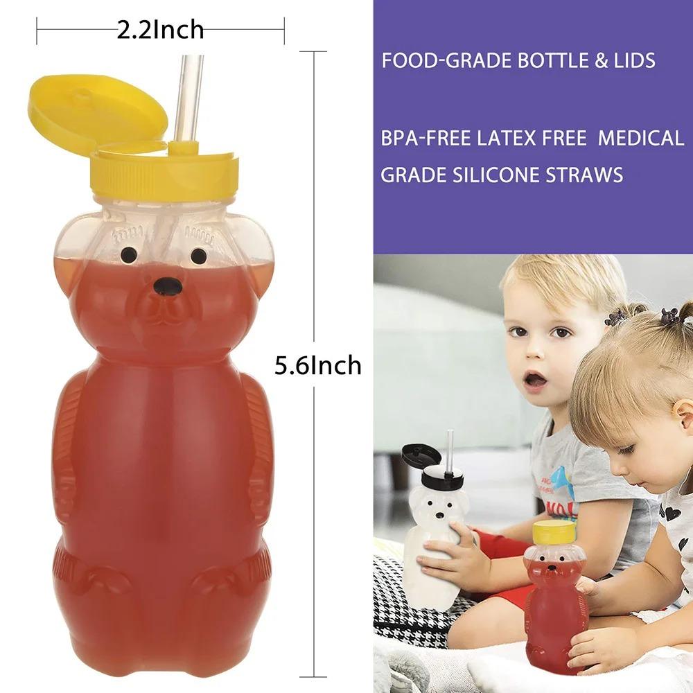 Hrníčky se slámkou Honey Bear pro miminka s flexibilními slámkami 8 OZ Sippy lahvičky Potravinářský a BPA Free