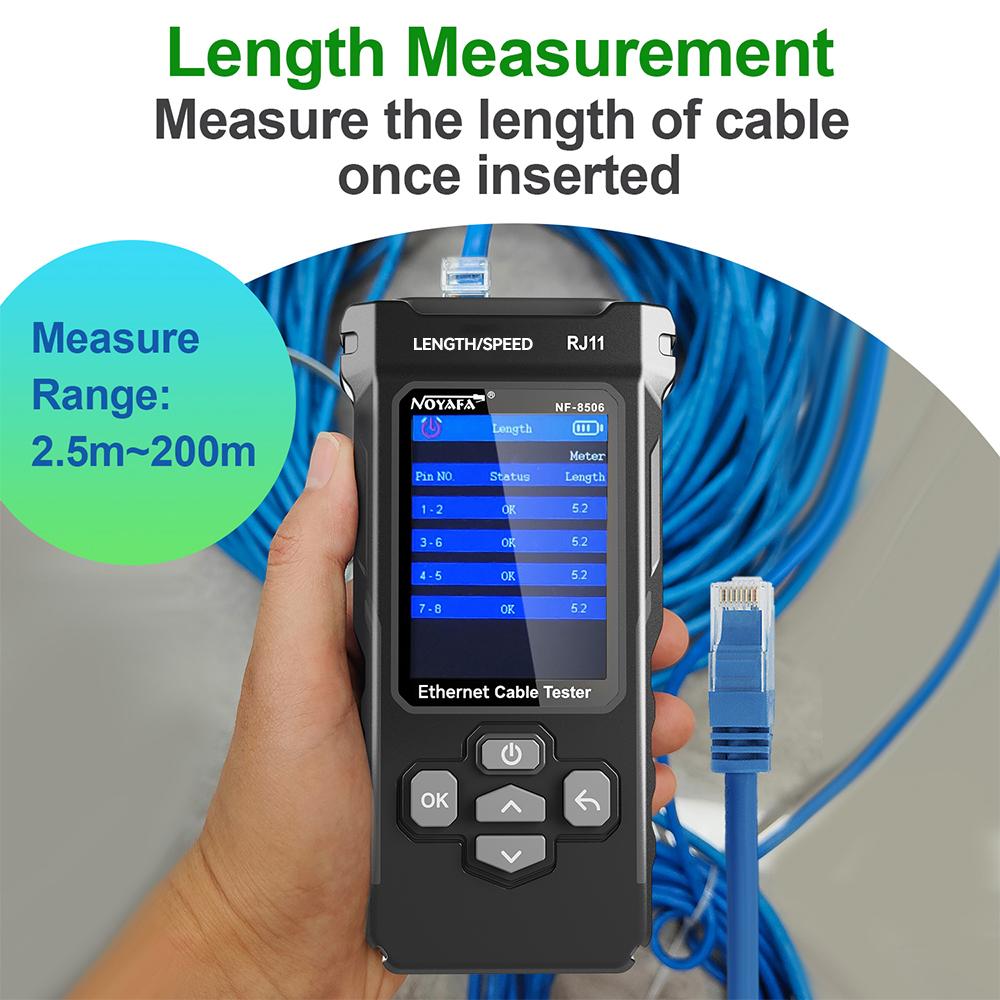 Testeur de câble réseau NOYAFA NF-8506 Prend en charge le test PING/l'analyse IP/la vitesse de port réseau Outil de recherche de câble multifonction