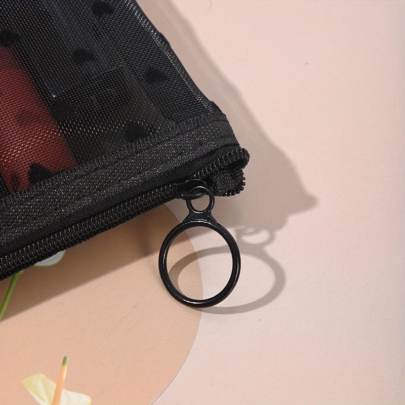 1pc Mesh Clear Cosmetic Bags Small Large Black Makeup Bag Women Travel Toiletry Organizer Lipstick Storage Pouch Pencil Case