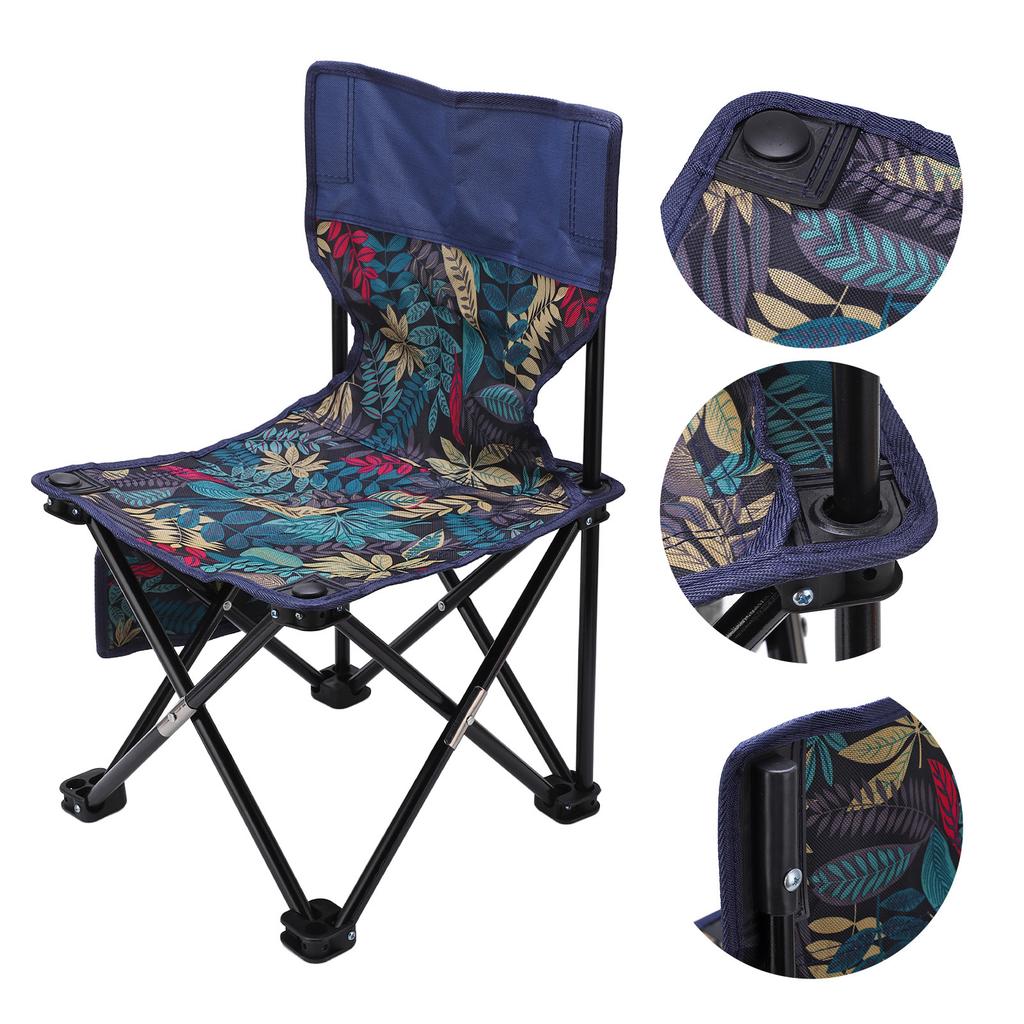 כיסא מתקפל נייד עמיד למים מונע החלקה נושא משקל רב כיסא קמפינג חיצוני לדייג חוף מייפל כחול