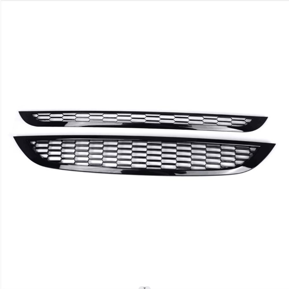2Pcs Front Upper & Lower Grille Honeycomb Mesh Grille Cover Compatible With MINI One&COOPER R50 R52 R53 51137026202 51137133847 lzkpf00