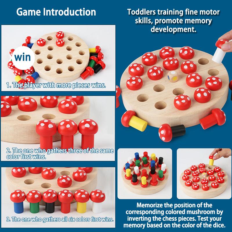 Giocattoli Sensoriali Montessori per Bambini Scacchi della Memoria in Legno Gioco Educativo Allenamento alla Mindfulness Interazione Genitore-Figlio Materiale Parrocchiale