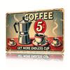 Vintage   Coffee Tin Sign  Retro Coffee Pot  Cup Design Iron Wall Art for Home Bars for Man Caves Cafes and Garages  Uni