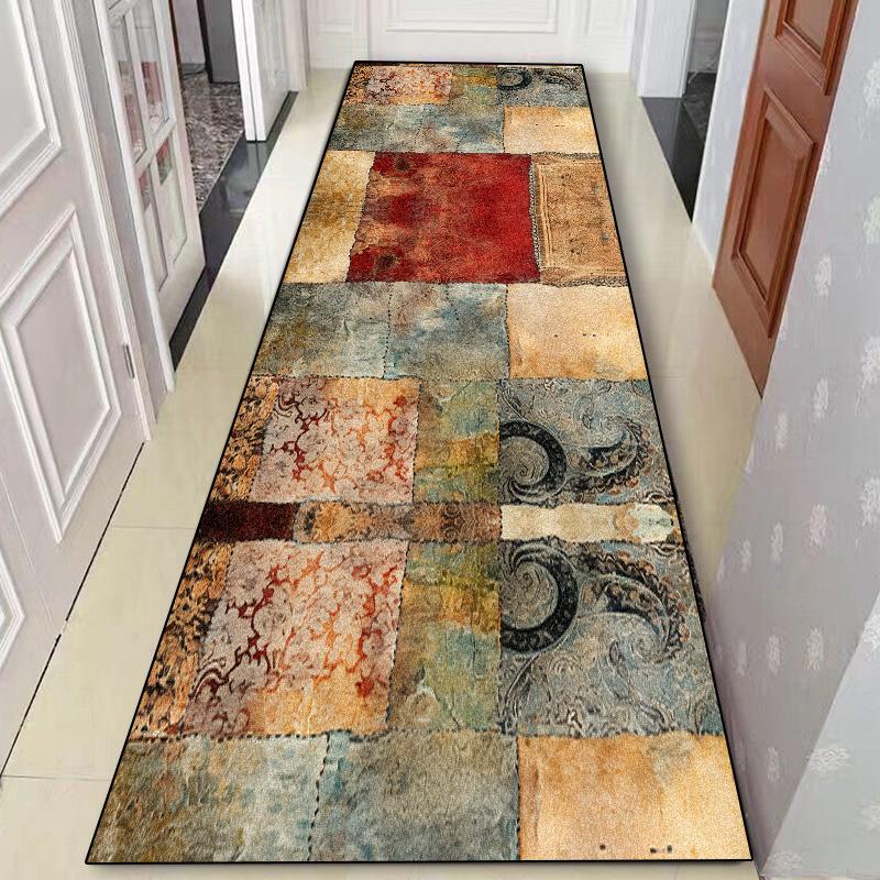 Boho Rutschfester Flur Teppich Dekor Zuhause Lobby Eingangsbereich Läufer Teppiche Bettseite Gang Waschbarer Teppich Hotel Treppen Flur Bodenmatten