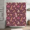 Delightful Floral Shower Curtain Waterproof Fabric Print Home Decor Bathroom Accessories Set