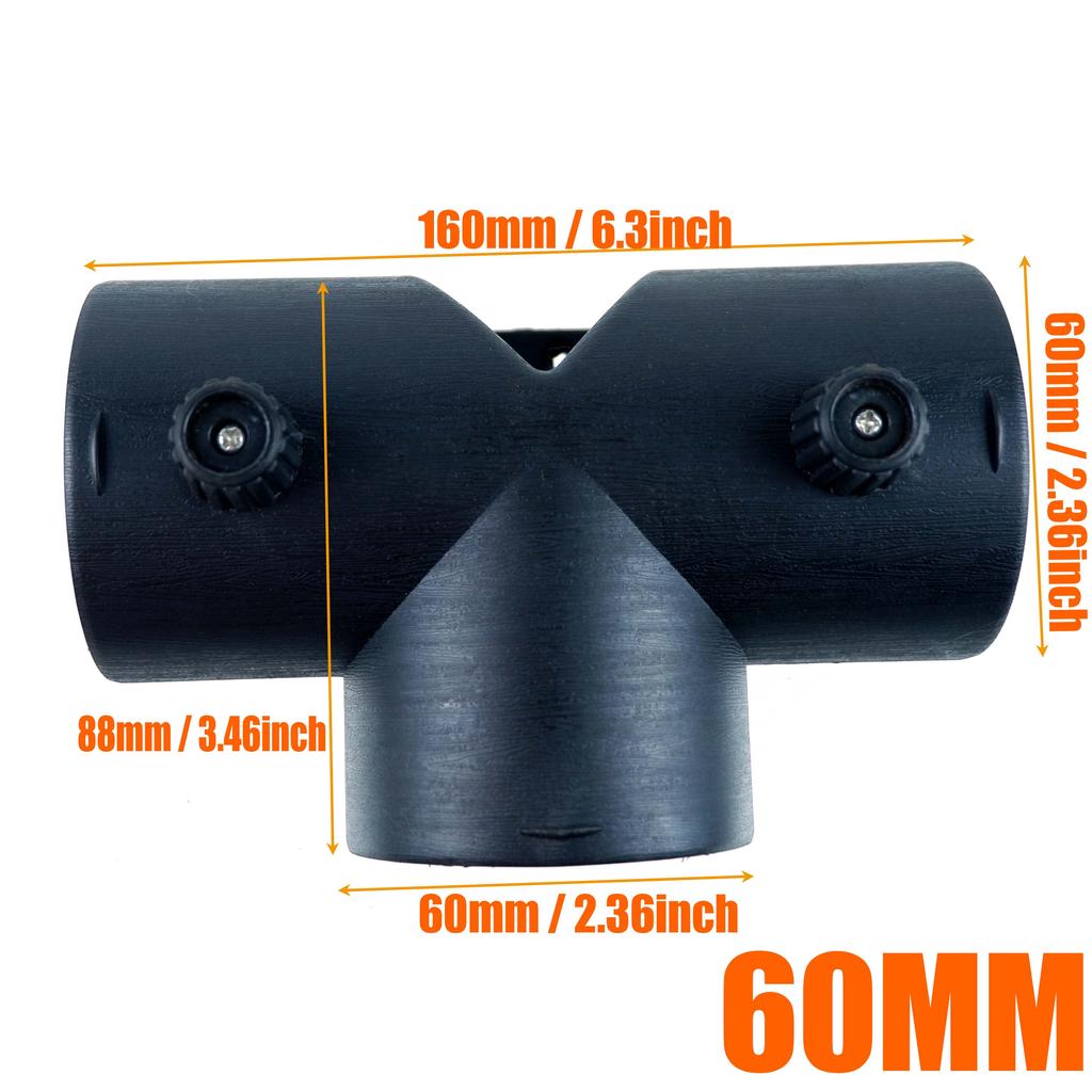 60mm 2 Vavles Flap Adjustable Air Diesel Parking Heater Vent Ducting T Branch Splitter Exhaust Pipe Joiner Connector Car Caravan