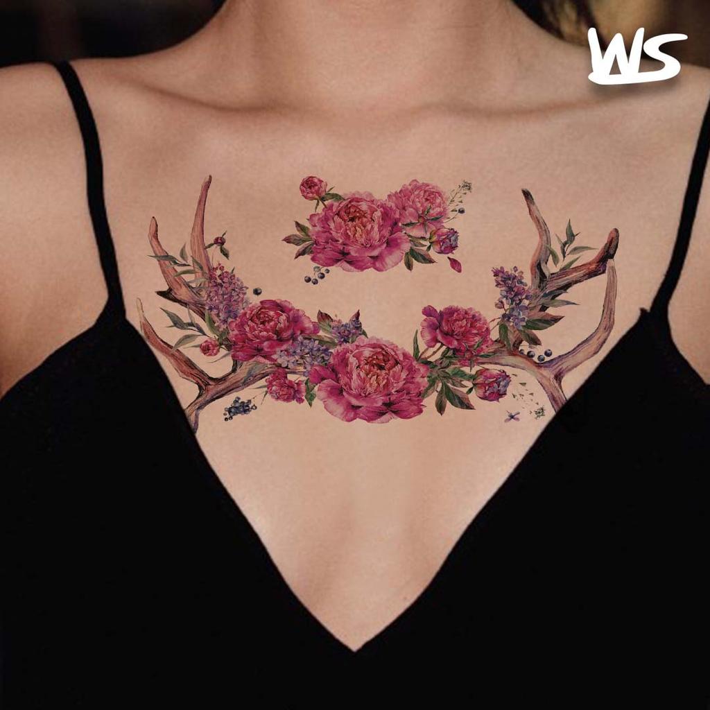 Small Fresh Flower Tattoo Sticker Flower Arm, Flower Rose Waterproof Environmentally Friendly Tattoo Sticker Tattoo