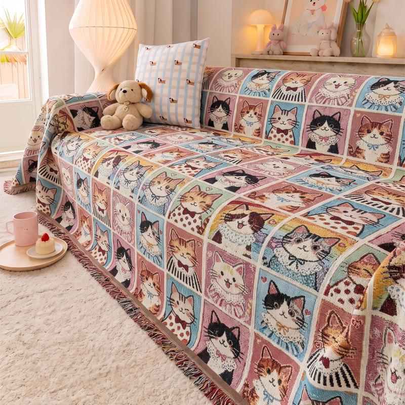 Happy Snacks Stain-Resistant Non-Slip Sofa Cover Blanket