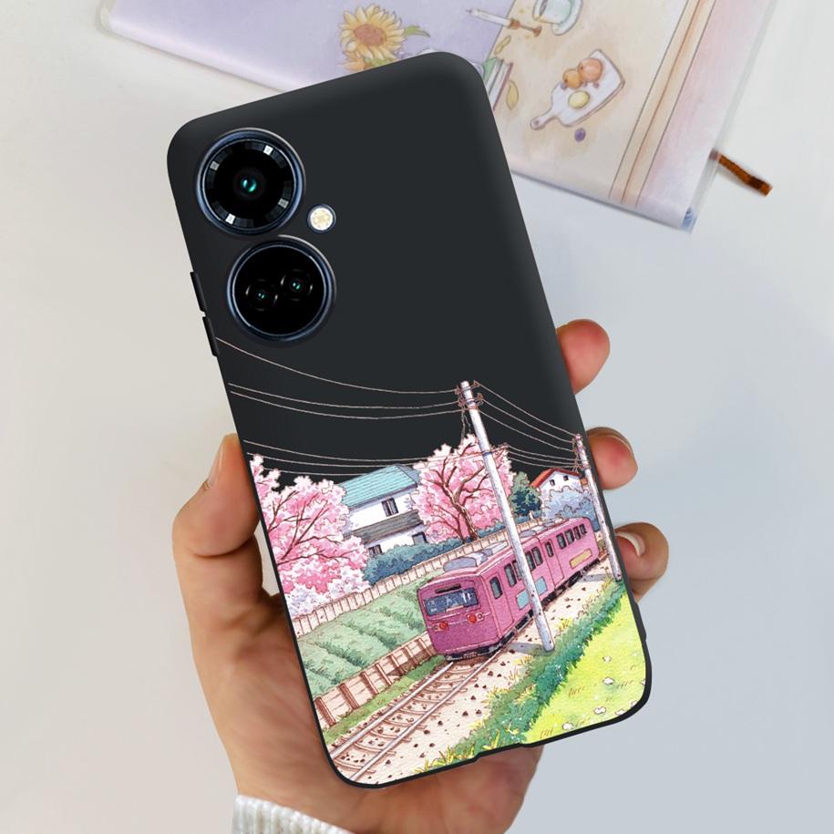 For Tecno Camon 19 Case Camon 19 Pro 5G CI7n Astronaut Silicone Cover For Tecno Camon19 Neo Phone Case Soft Cute Black TPU Cover