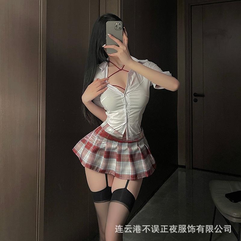 Sex Underwear Female Sexy Jk Skirt Shirt Pure Desire Secretary Pajamas Uniform Seduction Suit Clothes Qqny