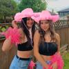 2pcs Women Western Cowboy Hat Pink Feather Novelty Cowgirl Hats For Halloween Parties Disco Costume