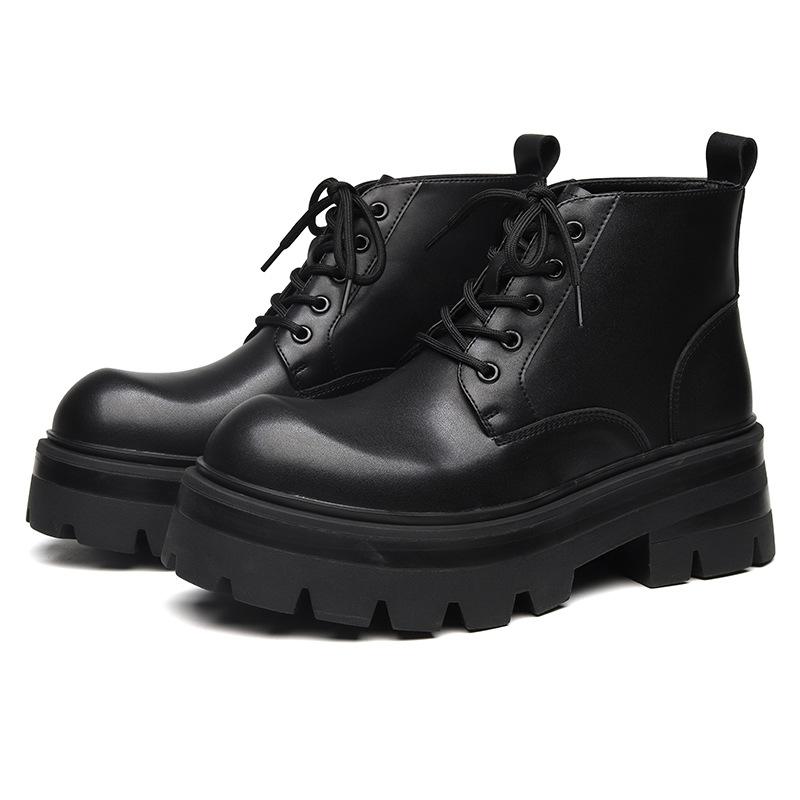 Martin boots men's autumn and winter heightening tooling locomotive wind super fire leather boots big head advanced short boots 9133-Y