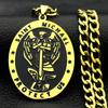 SAINT MICHAEL PROTECT US Archangel Medal Stainless Steel Pendant Necklace for Women Men Gold Color Christian Chain Jewelry Gift