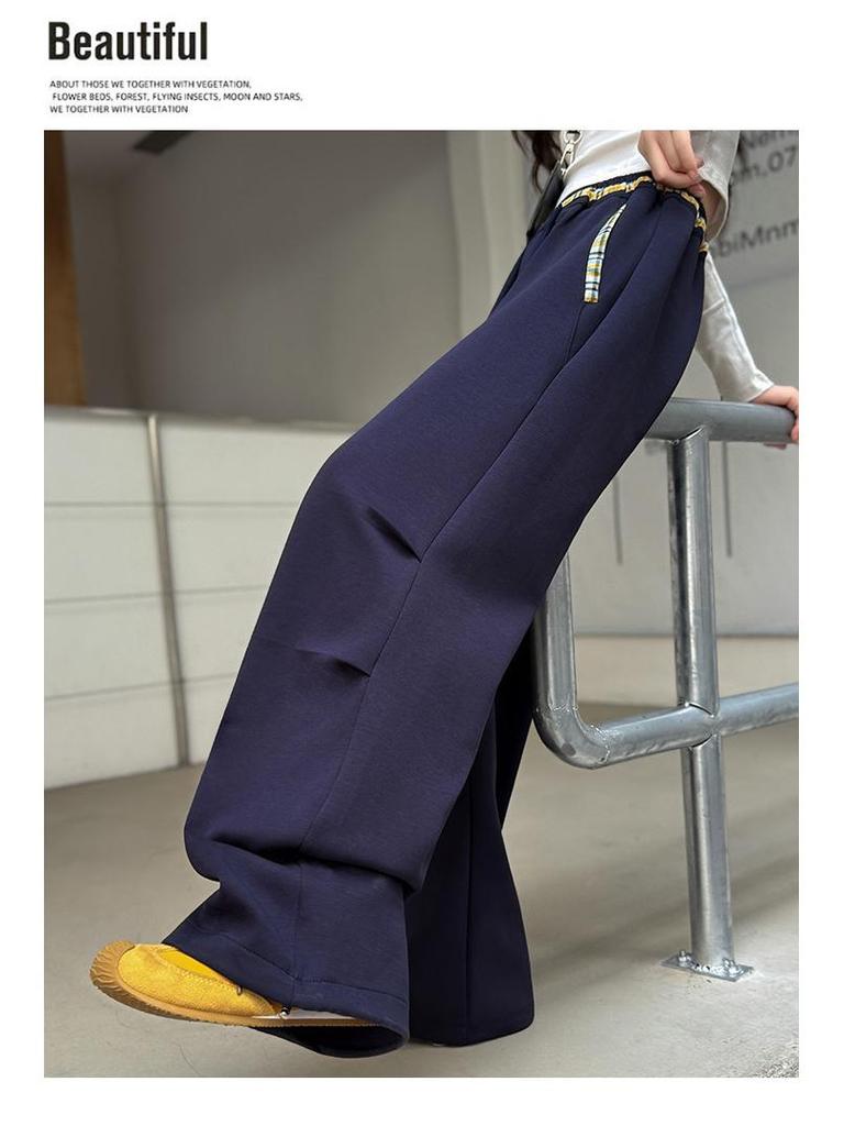 2025 Girls' Spring/Autumn Middle School Straight-Leg Cargo Sweatpants