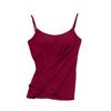 Lady Padded Adjustable Spaghetti Strap Tank Top Solid Color Comfortable Camisole