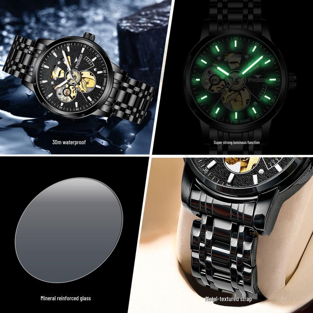 Fen Zun Men's 2020 Trendy Skeleton Automatic Watch
