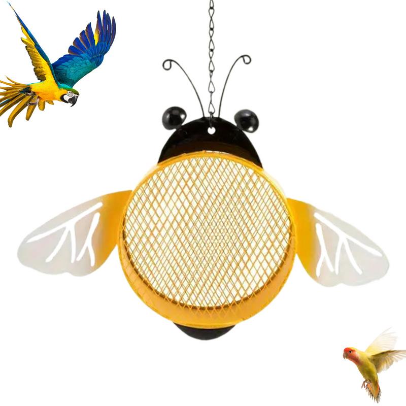 Bird Feeders For Outdoors Bee Shape Solar Large Capacity Iron Small Animals Feeder Hangable Funny Feeding Supplies With Chain