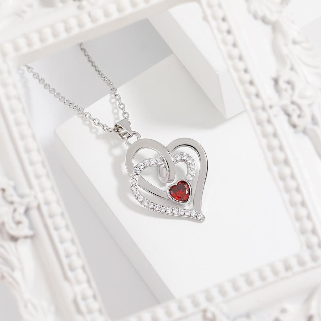 Irregular Heart-To-Heart Pendant Female Premium Overlapping Interlocking Love Necklace Premium Durable Quality