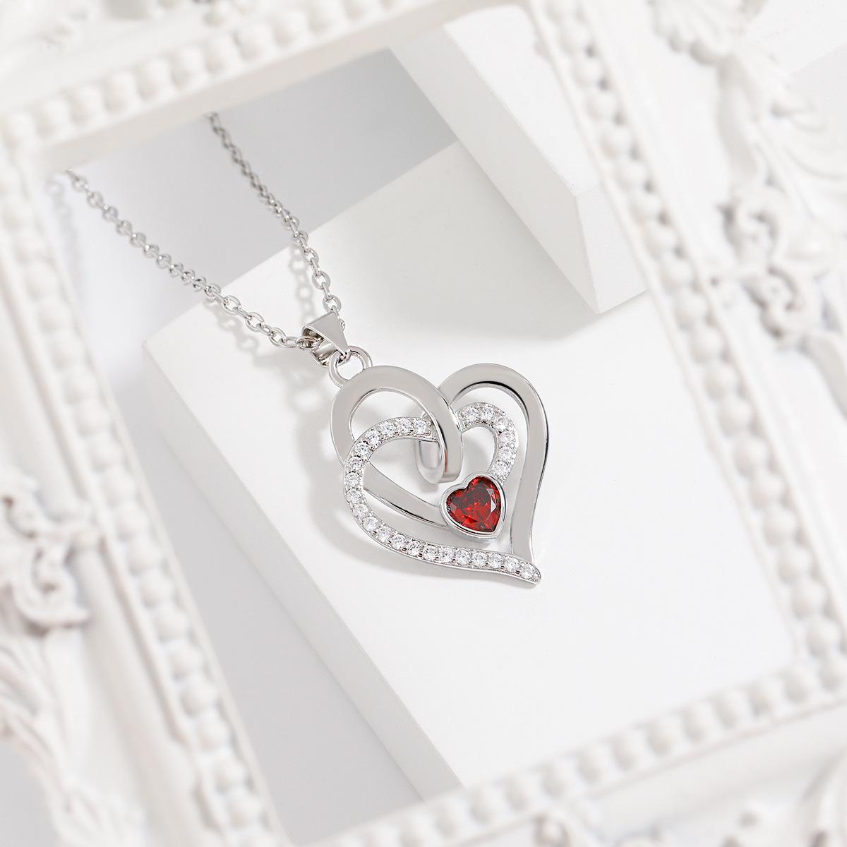 

Нестандартная подвеска «сердце к сердцу» для женщин, премиальное перекрывающееся ожерелье с любовными мотивами