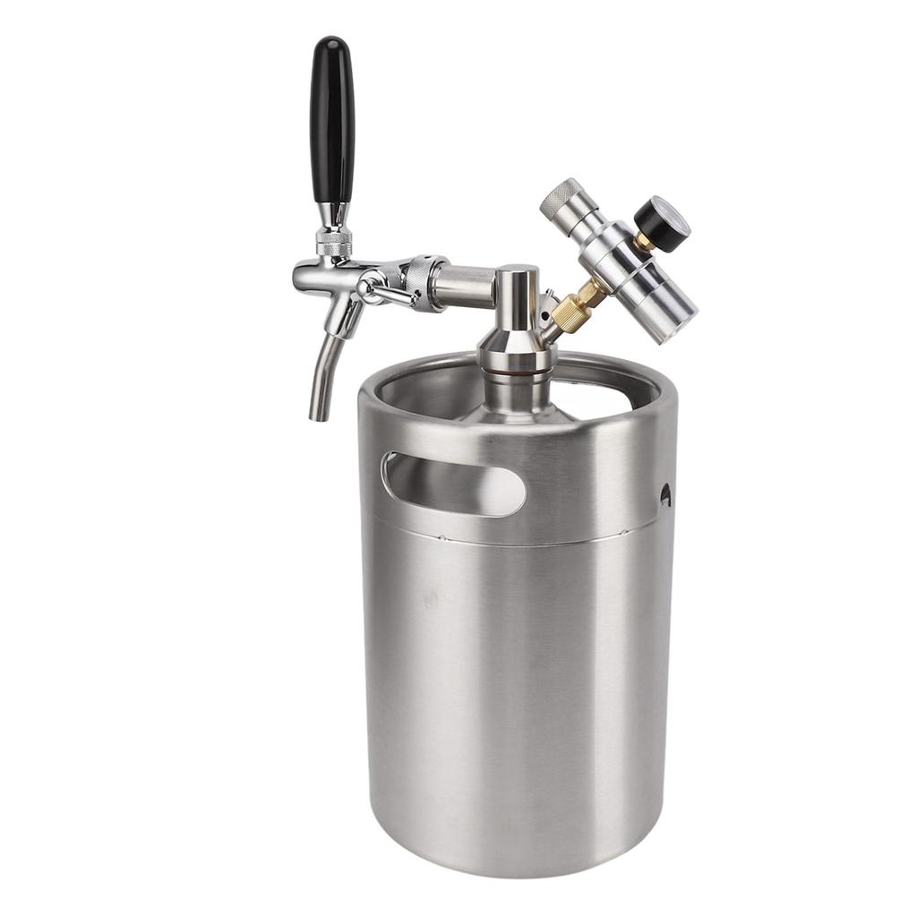 Mini butoi de bere Growler 5L din oțel inoxidabil sistem portabil de dozator sub presiune pentru acasă cu 60PSI