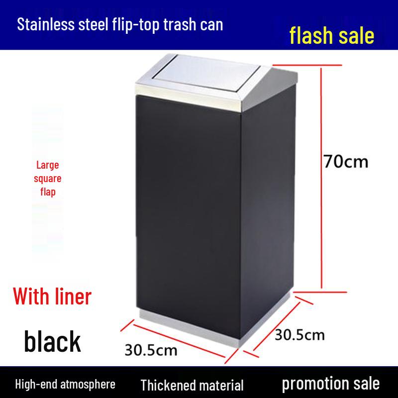 European Style Stainless Steel Flip-Top Ashtray Bin