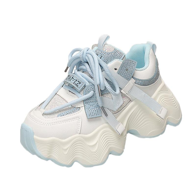 2025 Autumn New Breathable Mesh Women's Shoes Thick-soled Heightening Dad Shoes Versatile Casual Sports Shoes Running Shoes